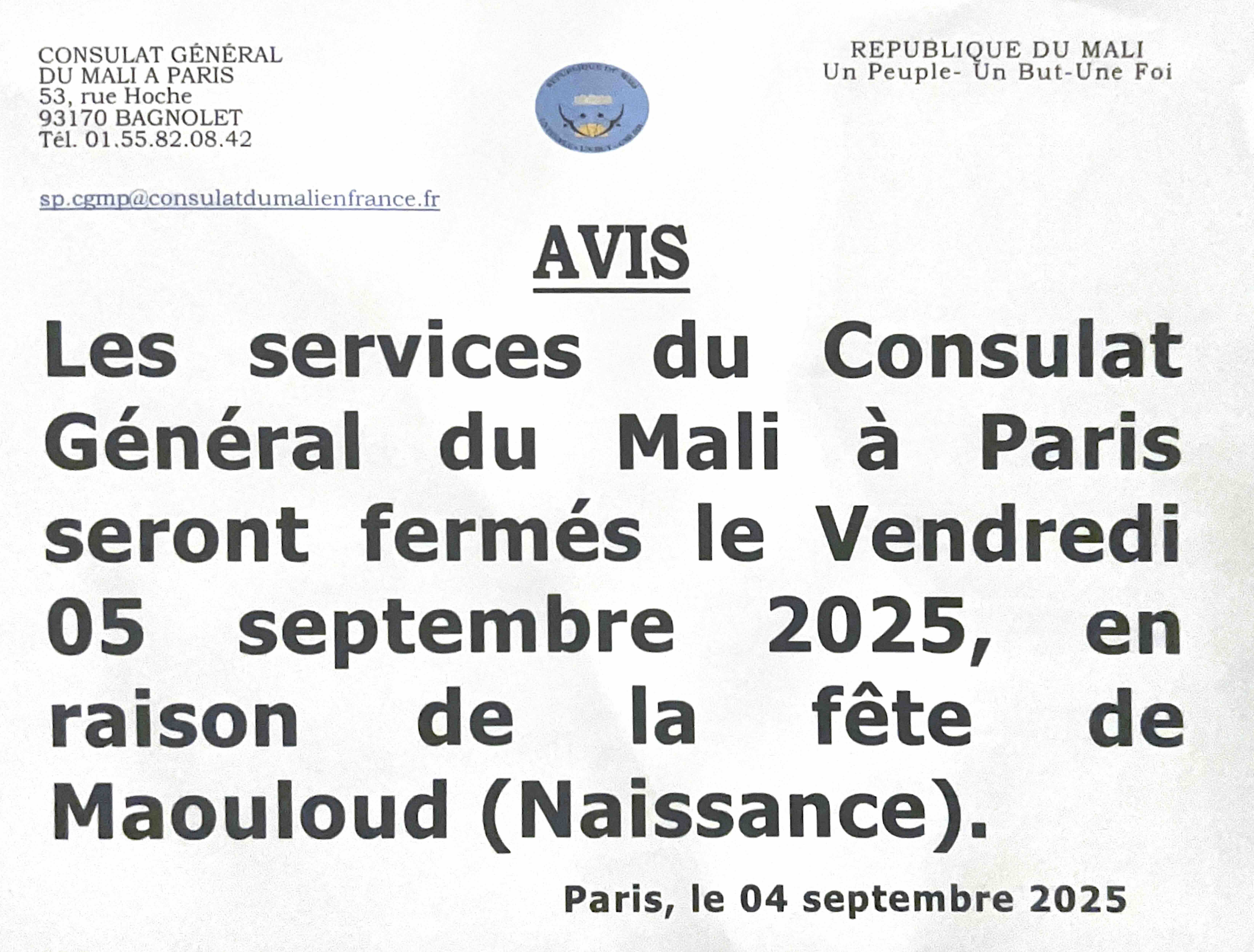 Consulat Général du Mali en France