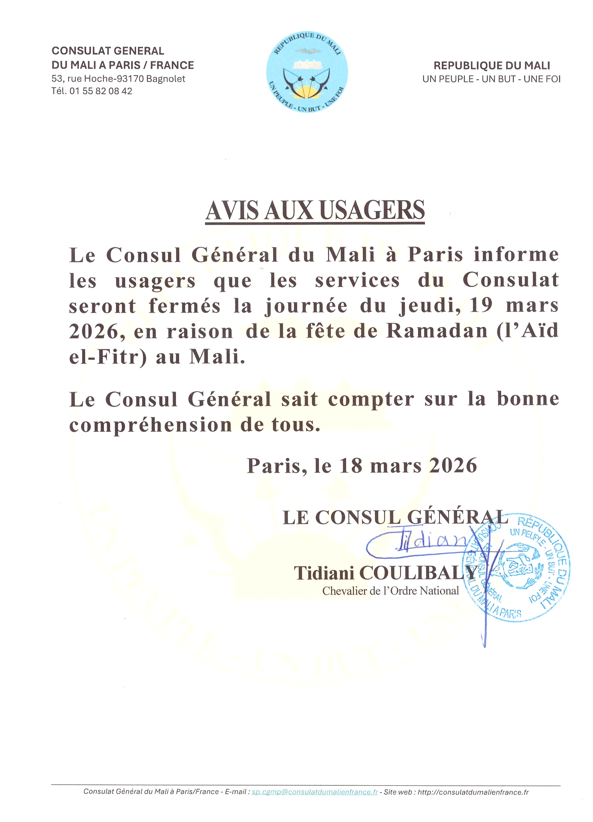 Consulat Général du Mali en France