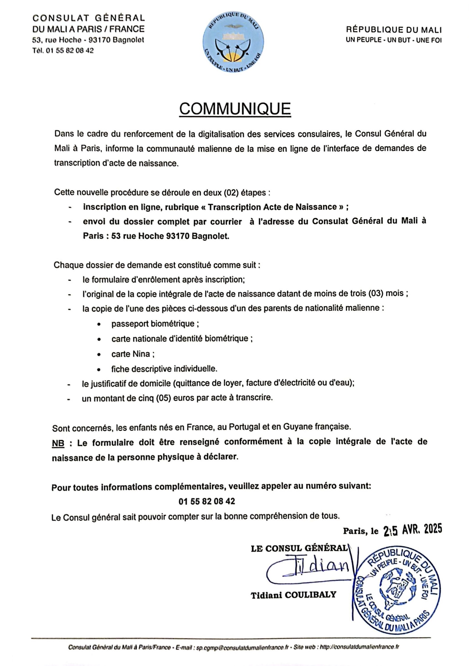 Consulat Général du Mali en France