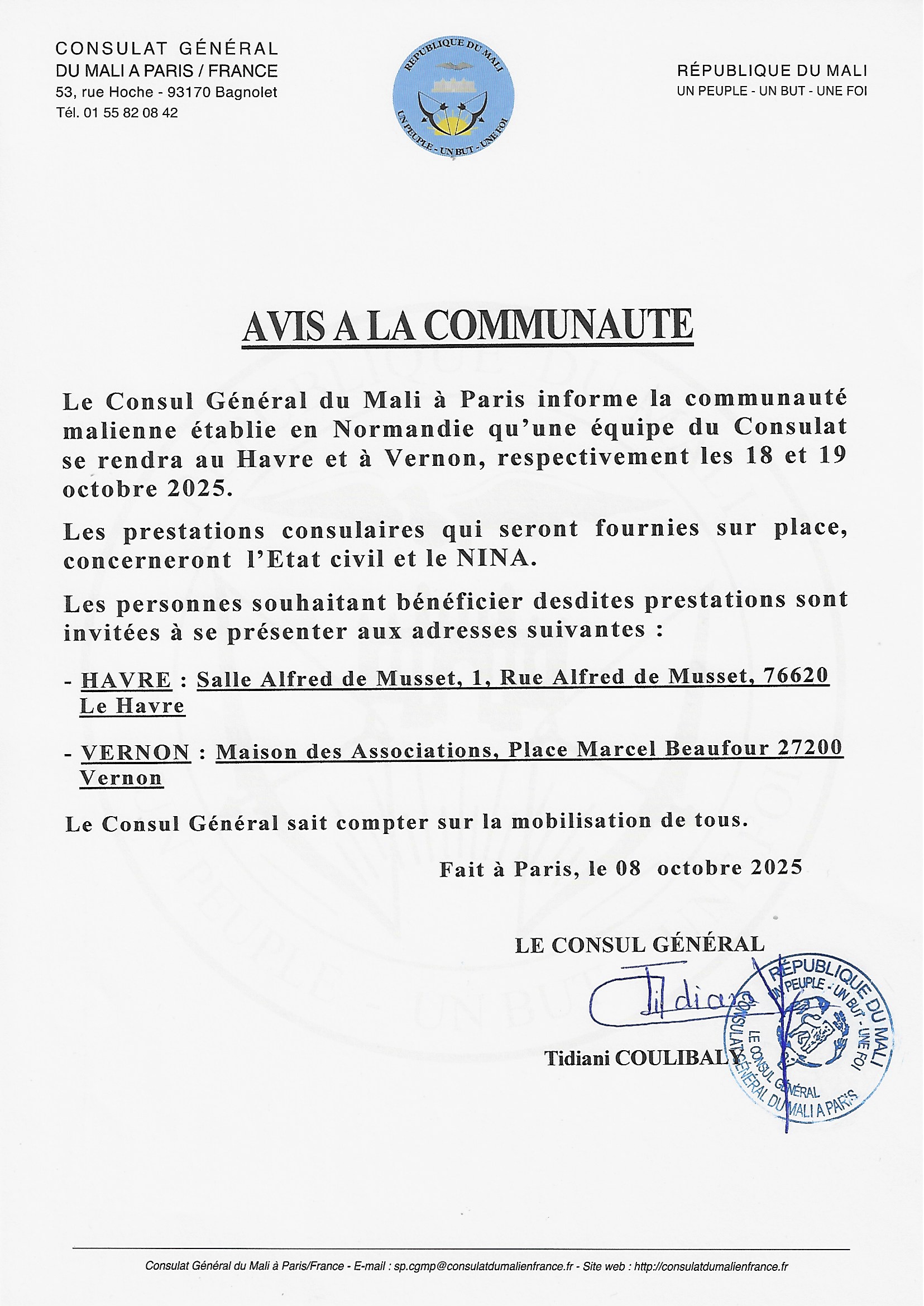 Consulat Général du Mali en France