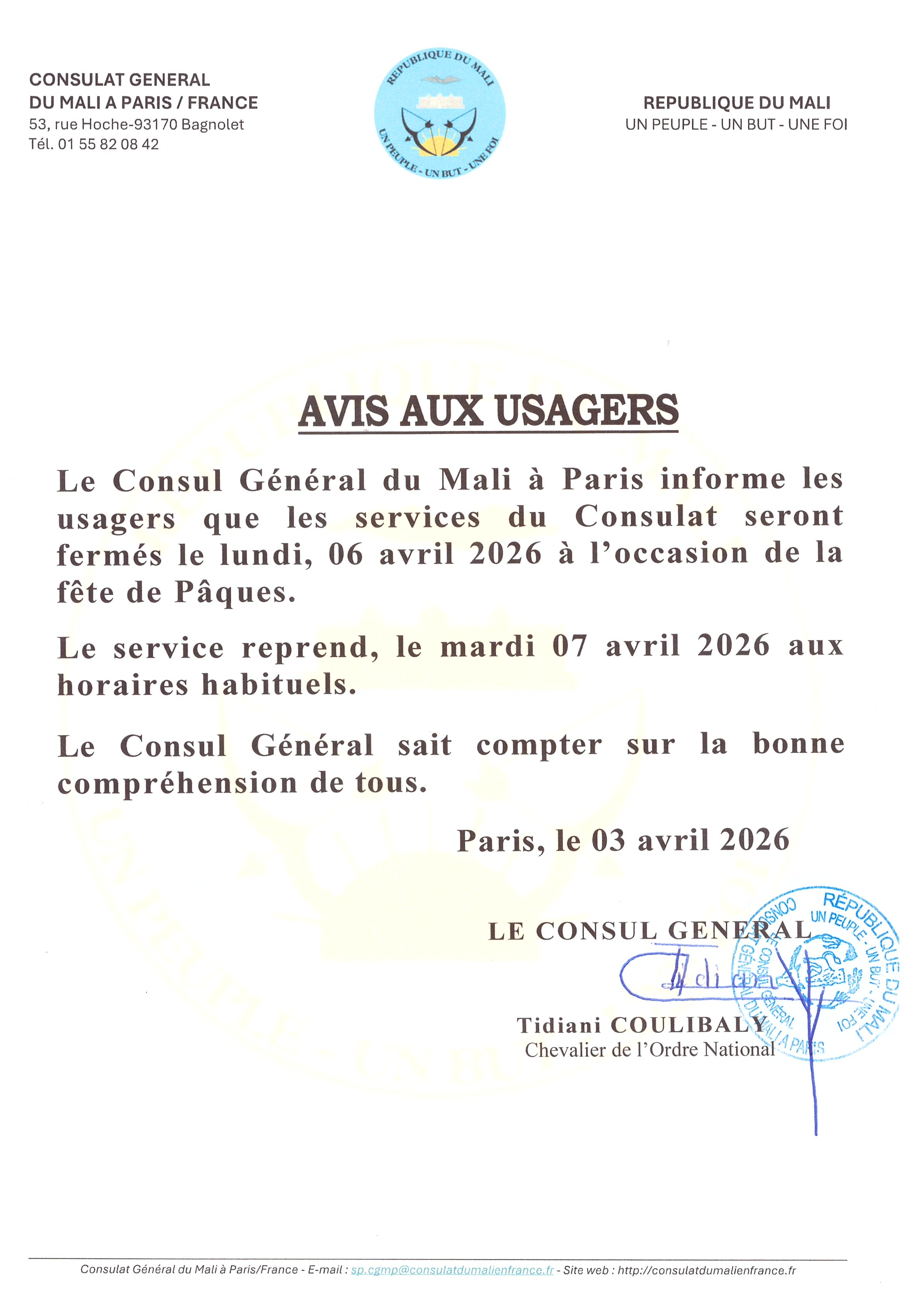 Consulat Général du Mali en France